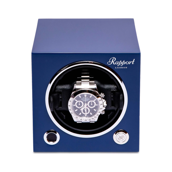 Rapport-Admiral-Blue-Wooden-Evo-Cube-Single-Watch-Winder-EVO42