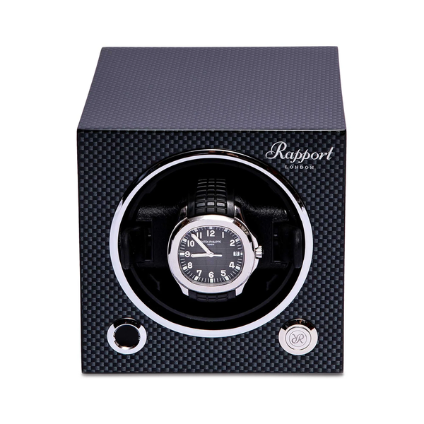 Rapport-Carbon-Fibre-Evo-Cube-Single-Watch-Winder-EVO50