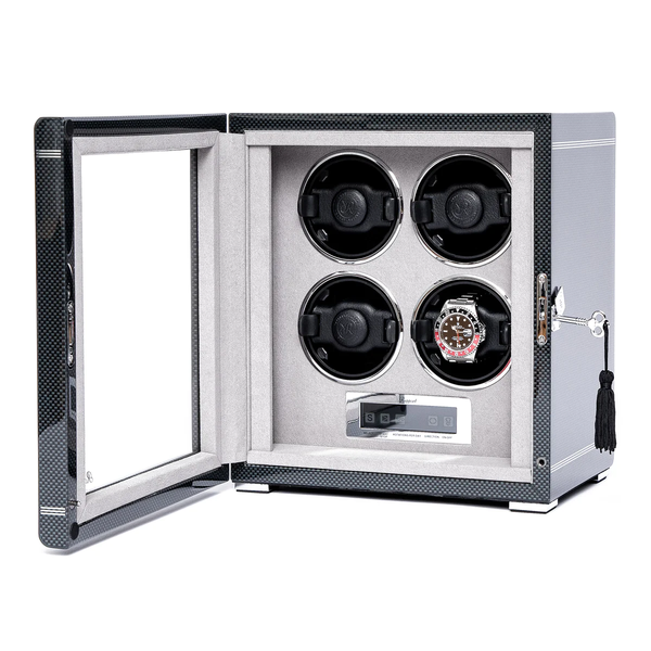 Rapport-Carbon-Fibre-Formula-Quad-Watch-Winder-W564-Open