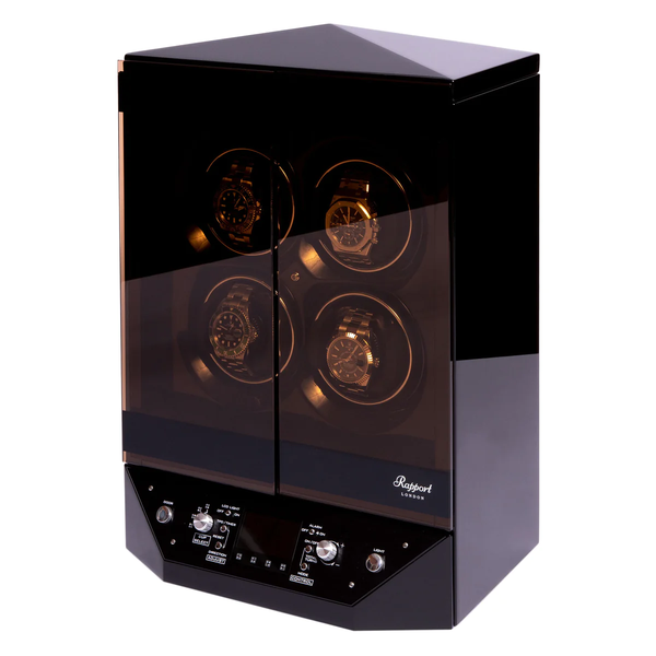 Rapport-Ebony-Black-Wooden-Templa-Quad-Watch-Winder-W300-Side