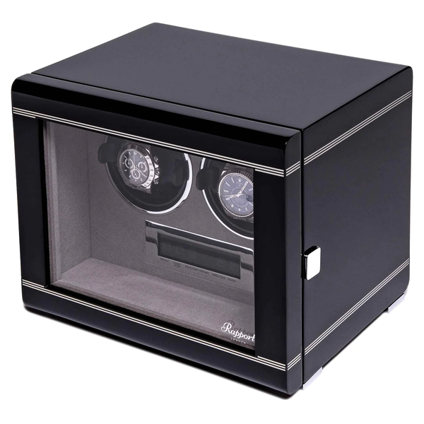 Rapport-Piano-Black-Wooden-Formula-Dual-Watch-Winder-W552-Side