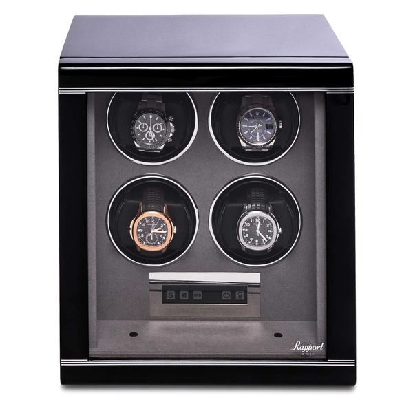 Rapport-Piano-Black-Wooden-Formula-Quad-Watch-Winder-W554