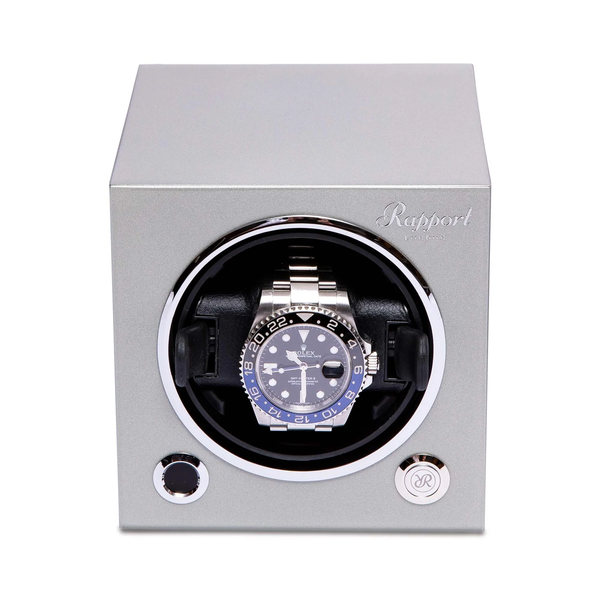 Rapport-Platinum-Silver-Evo-Cube-Single-Watch-Winder-EVO45