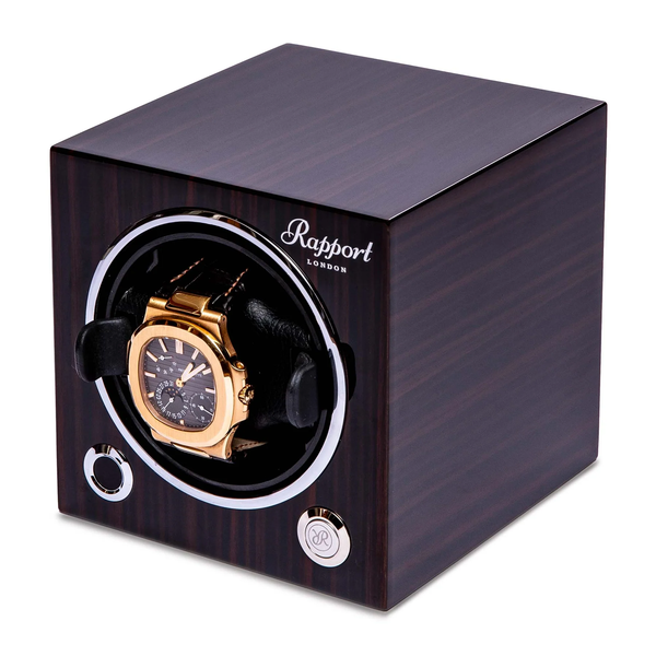 Rapport-Solid-Wooden-Macassar-Evo-Cube-Single-Watch-Winder-EVO51-Right